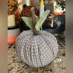 New handmade Gray polka dot pumpkin decoration